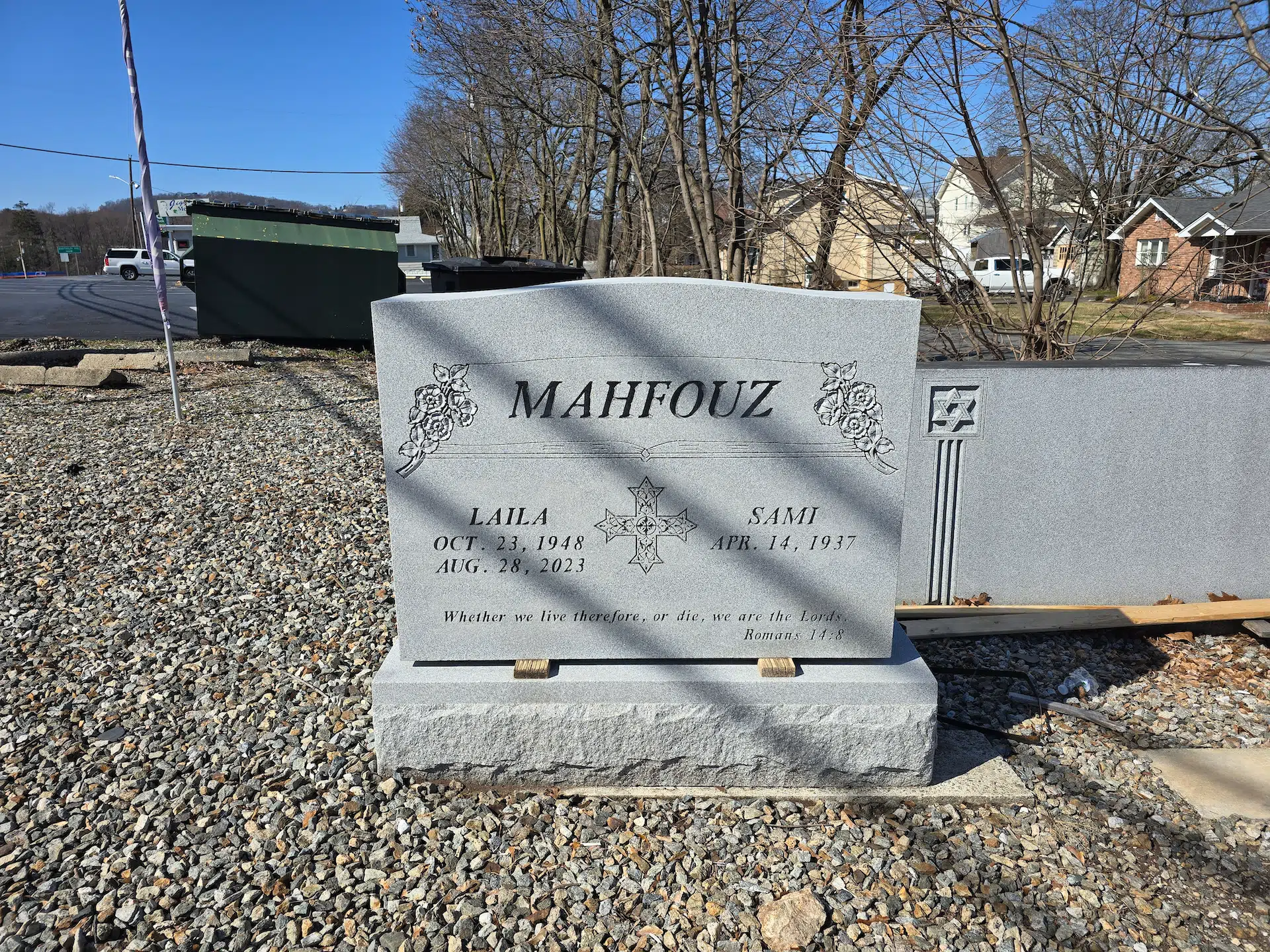Black Granite Headstone hand-carved by Black Granite Memorials in NJ — image 1